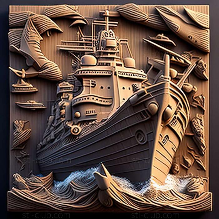 3D model Battleship (STL)